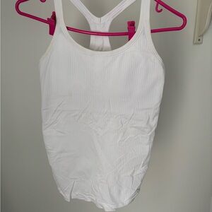 Lululemon White Ribbed Tank Top